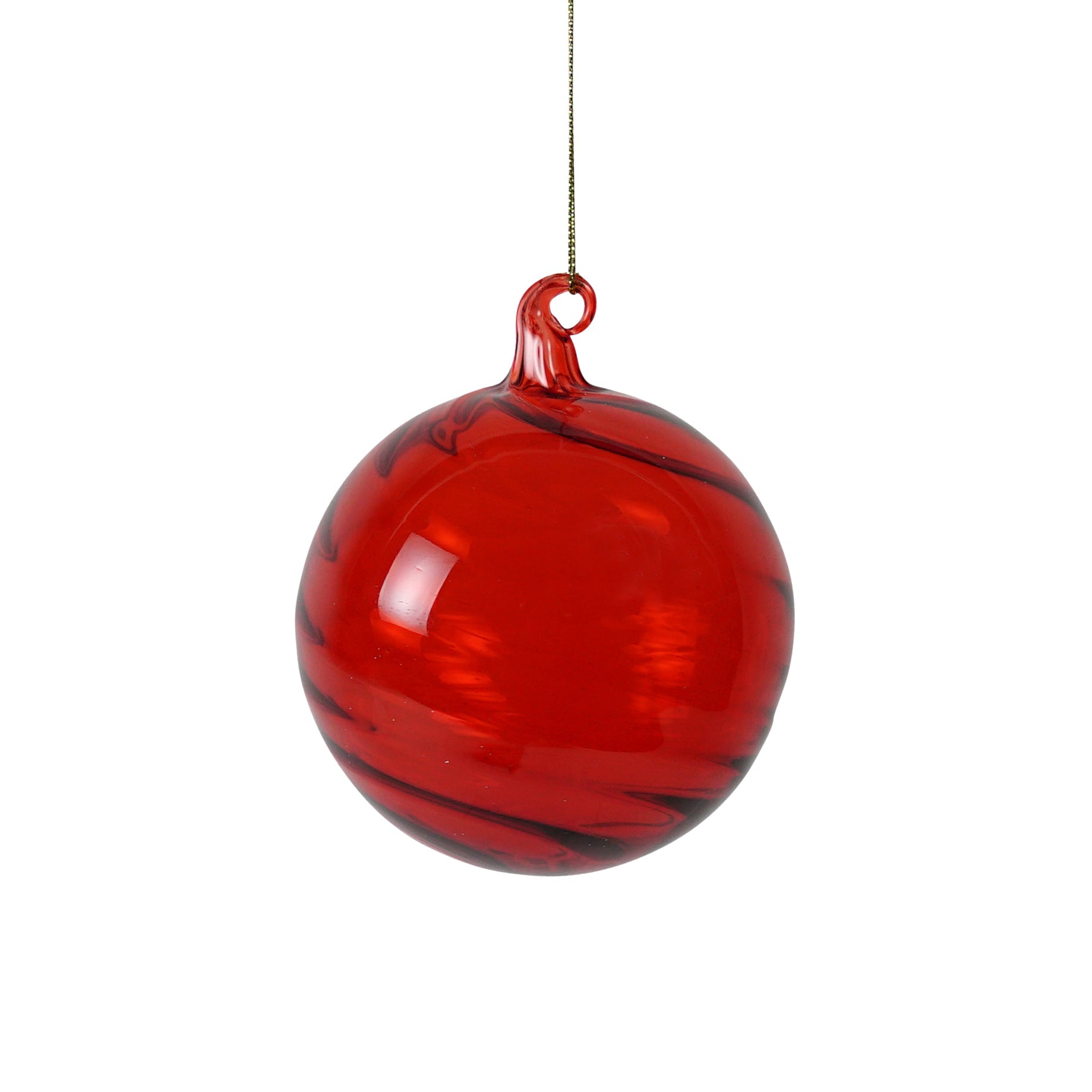 Red Clear Glass Bauble, 10cm - My Christmas