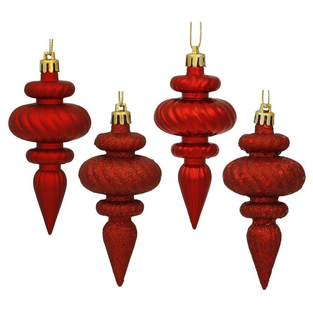 Red Finial 10cm 8 pack - My Christmas