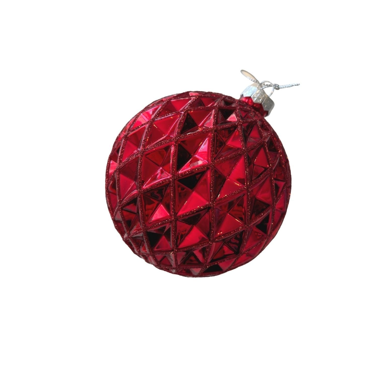 Red Glass Bauble, 10cm - My Christmas
