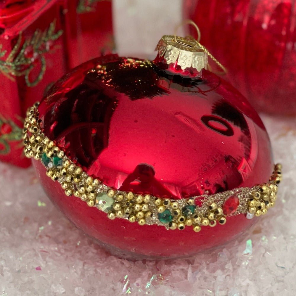Red Glass Onion Ornament - My Christmas