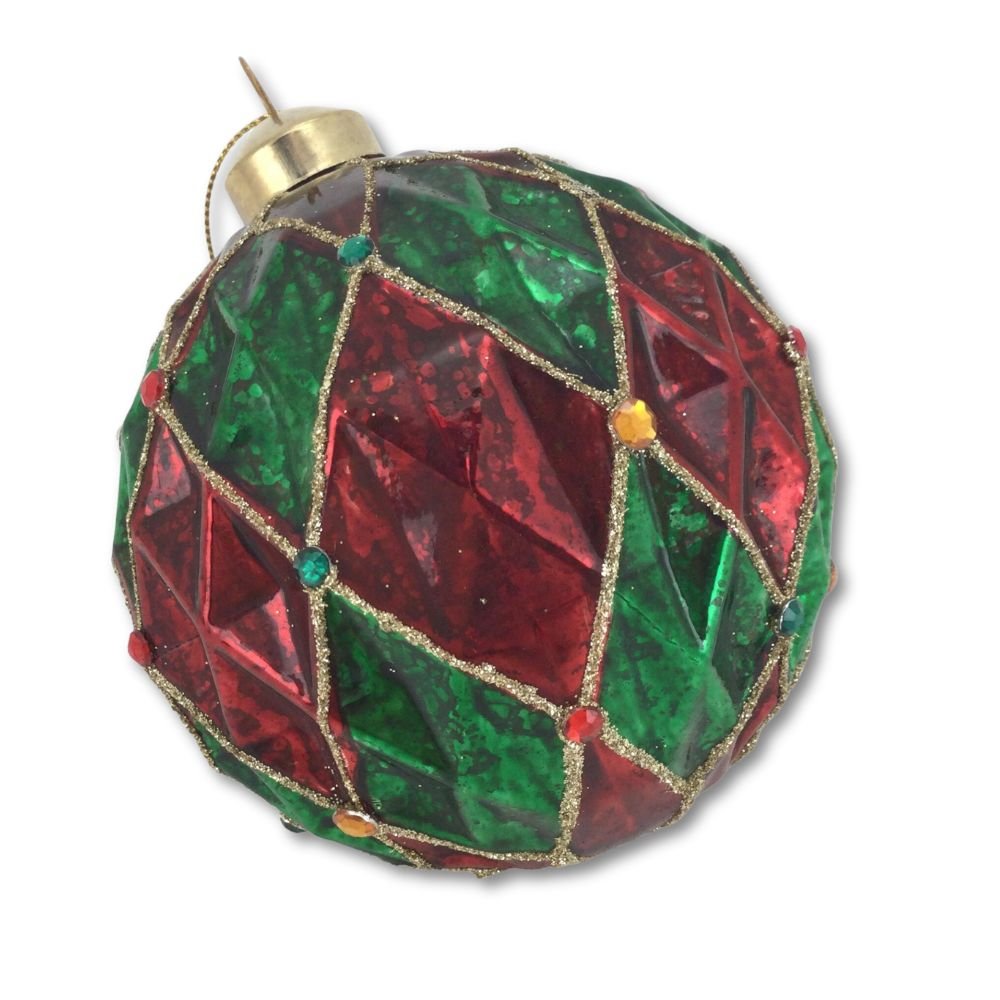 Red &amp; Green Honeycomb Ornament, 10cm - My Christmas