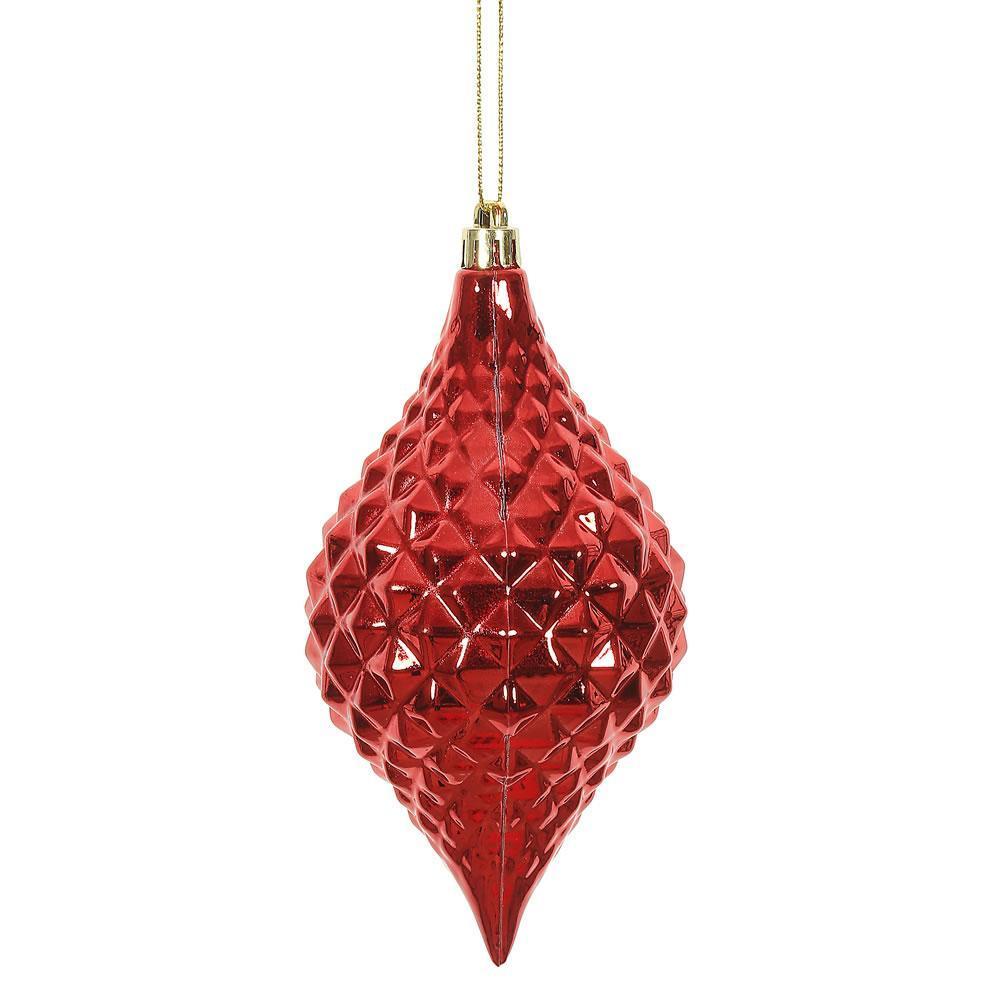 Red Shiny Diamond Drop Ornament - My Christmas