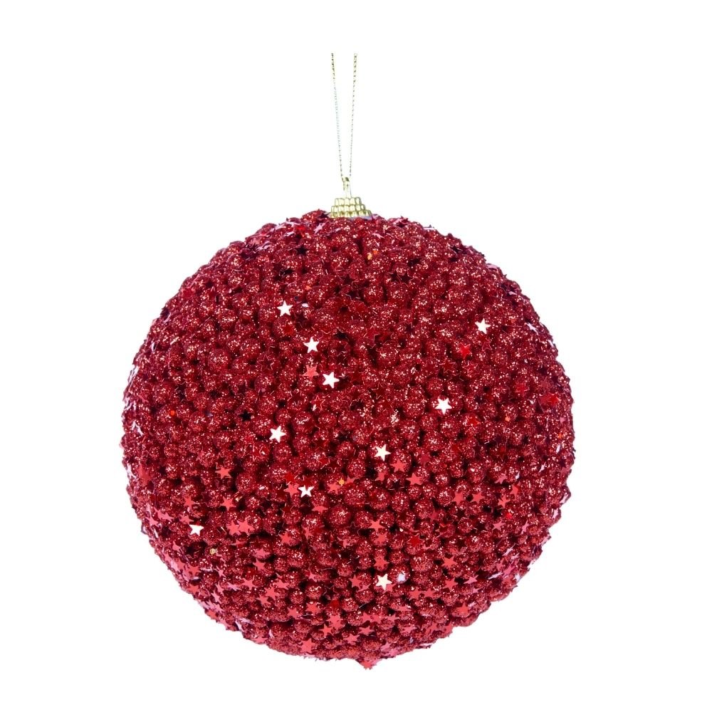 Red Stars Bauble, 15cm - My Christmas