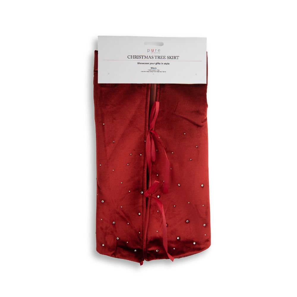 Red Tree Skirt, 90cm - My Christmas