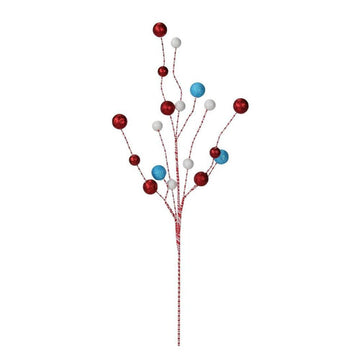 Red, White and Blue Glitter Ball Spray - My Christmas