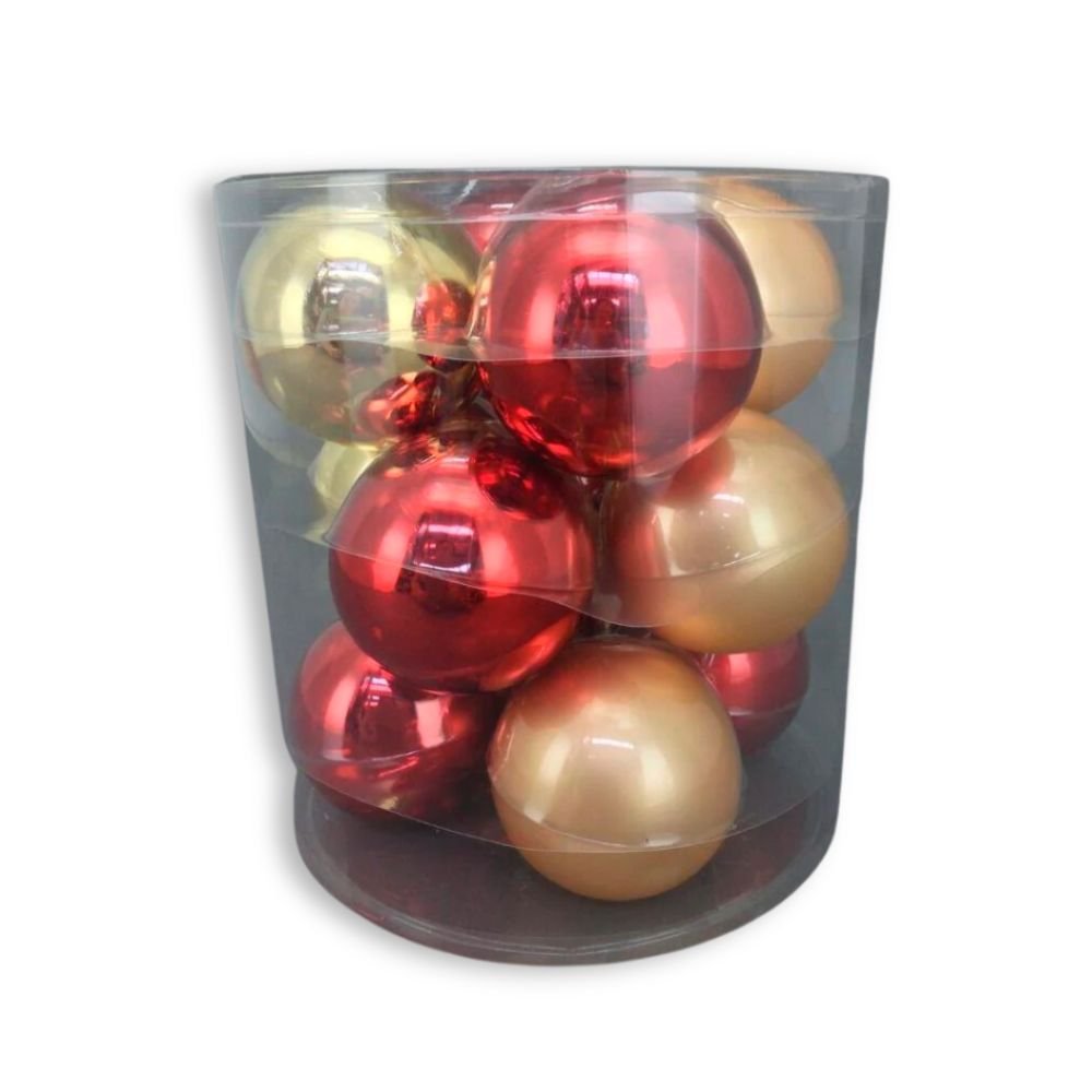 Red/Gold 8cm Bauble Pack - My Christmas