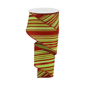 Red/Green Stripe Ribbon - My Christmas