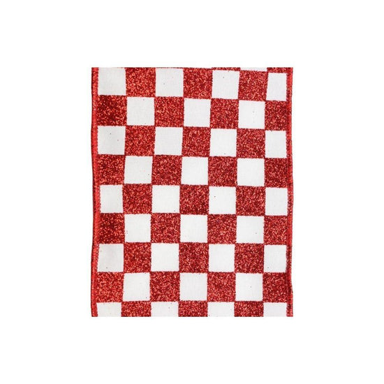 Red/White Check Ribbon - My Christmas