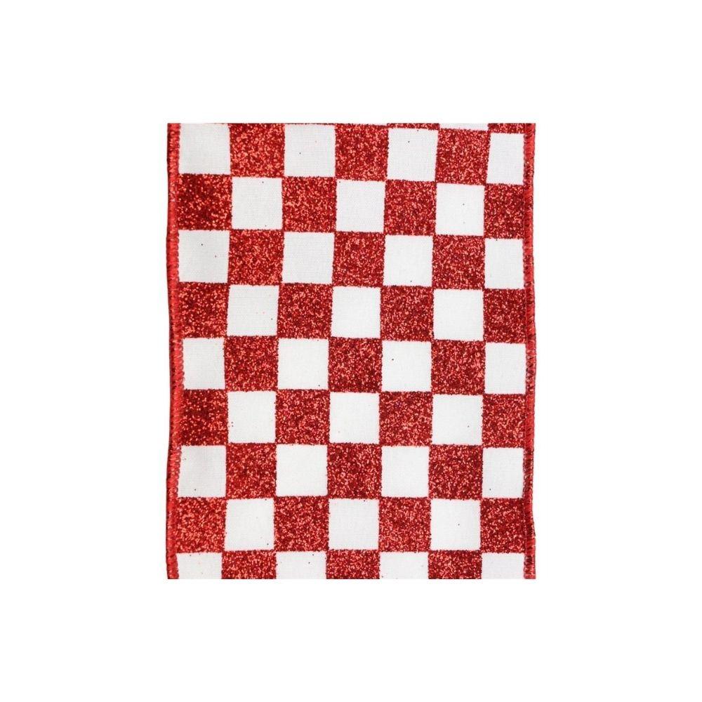 Red/White Check Ribbon - My Christmas
