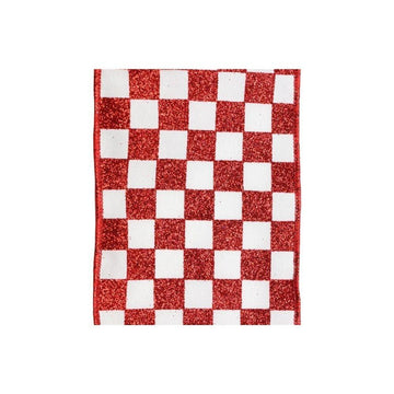 Red/White Check Ribbon - My Christmas