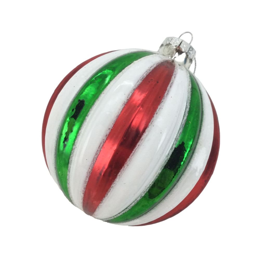 Red/White/Green Glass Ornament - My Christmas