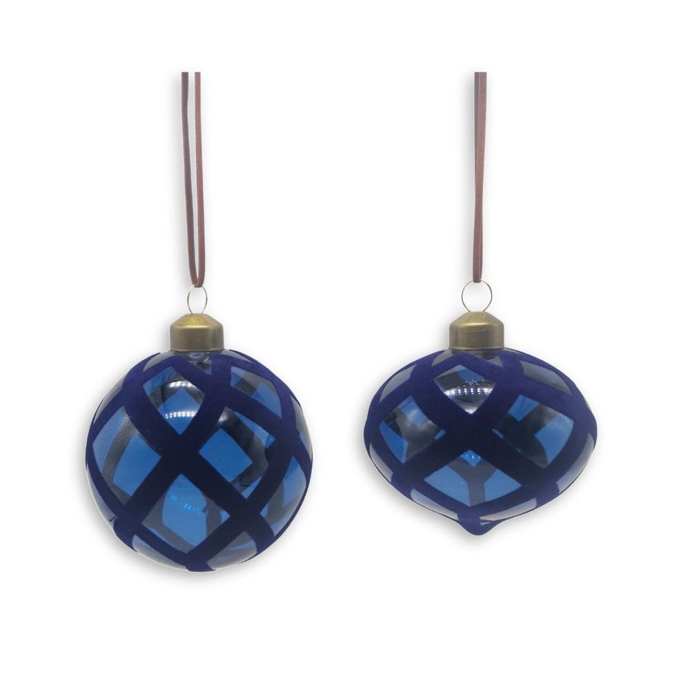 Royal Blue Glass Bauble, Pack of 2 - My Christmas