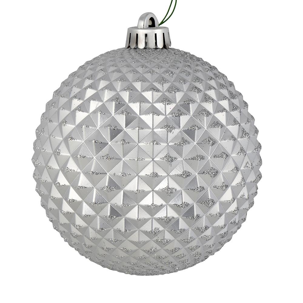 Silver Durian Ball, 10cm - My Christmas
