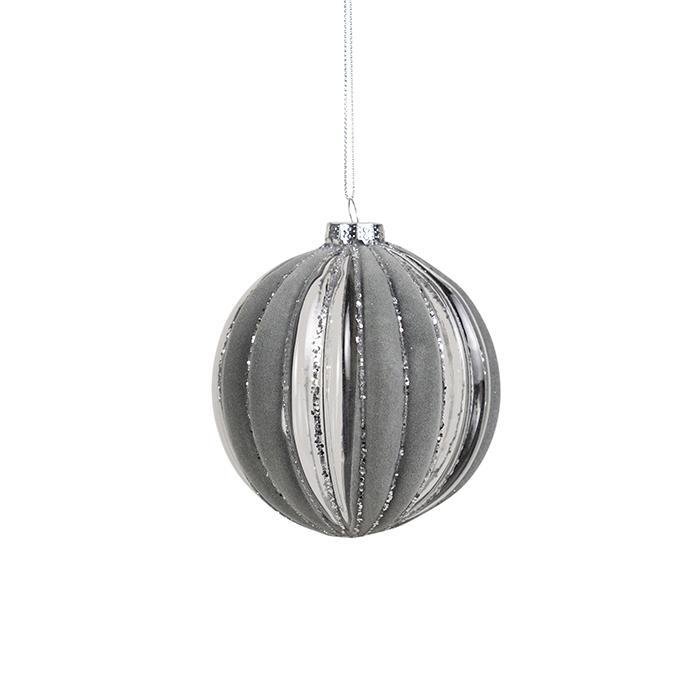 Silver Ribbed Ornament - My Christmas