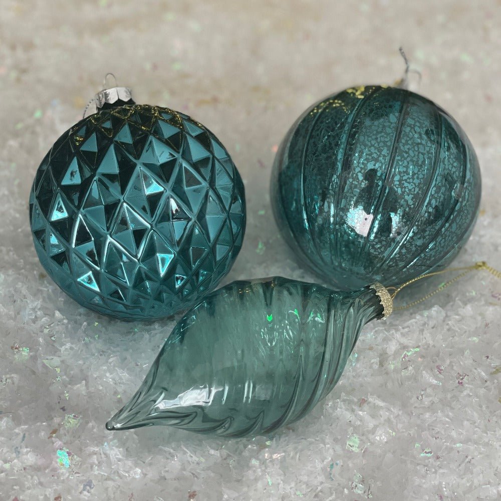 Smoky Green Glass Ornament - My Christmas