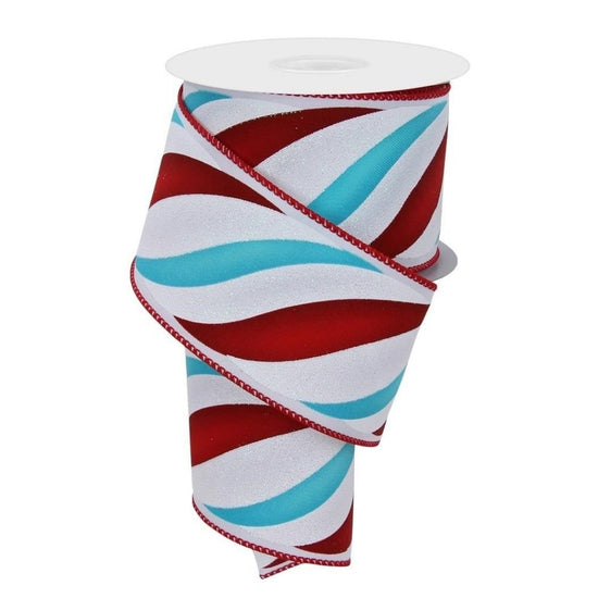 Swirl Candy Stripe Ribbon - My Christmas