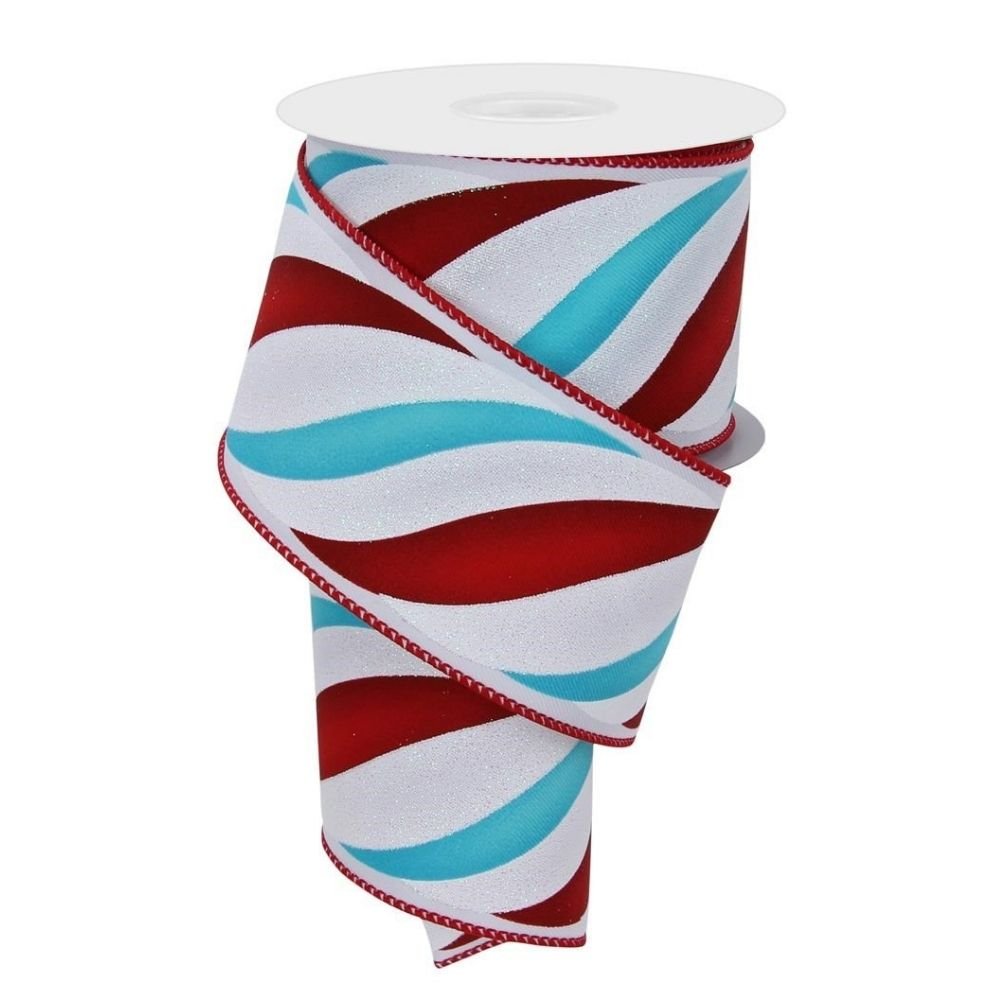 Swirl Candy Stripe Ribbon - My Christmas