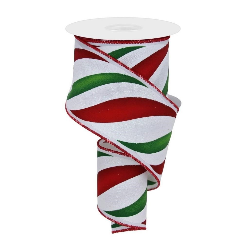 Swirl Candy Stripe Ribbon - My Christmas