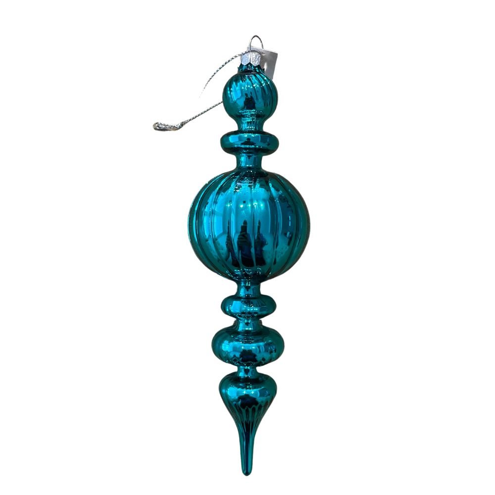Teal Finial Ornament - My Christmas