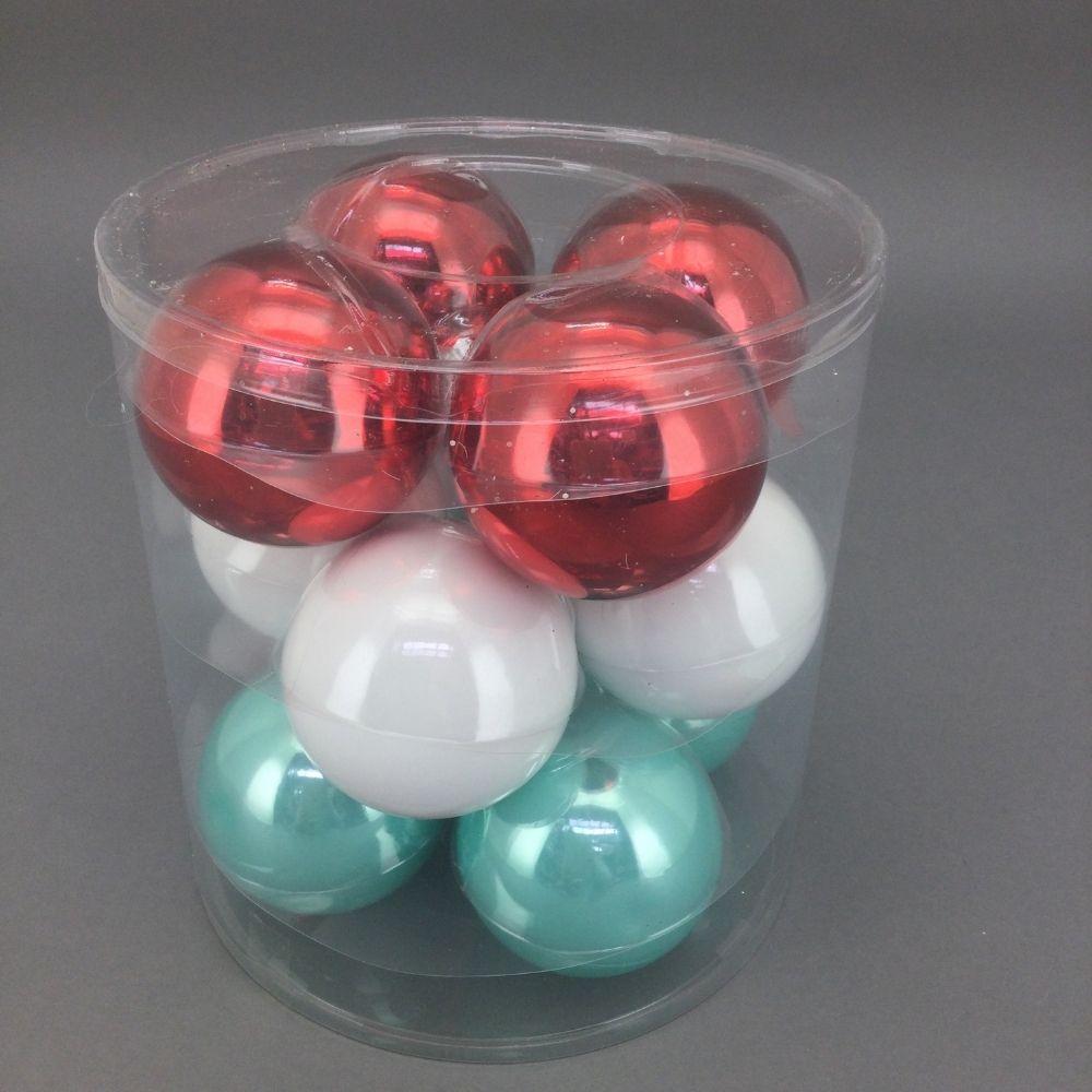 White, Aqua and Red Bauble Pack - My Christmas