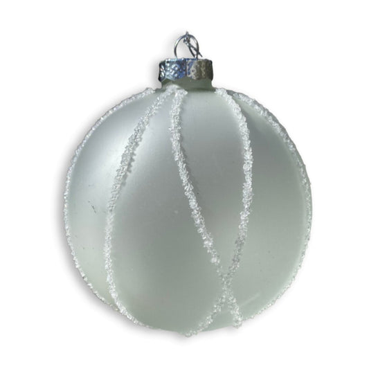 White Glass Ball Ornament - My Christmas