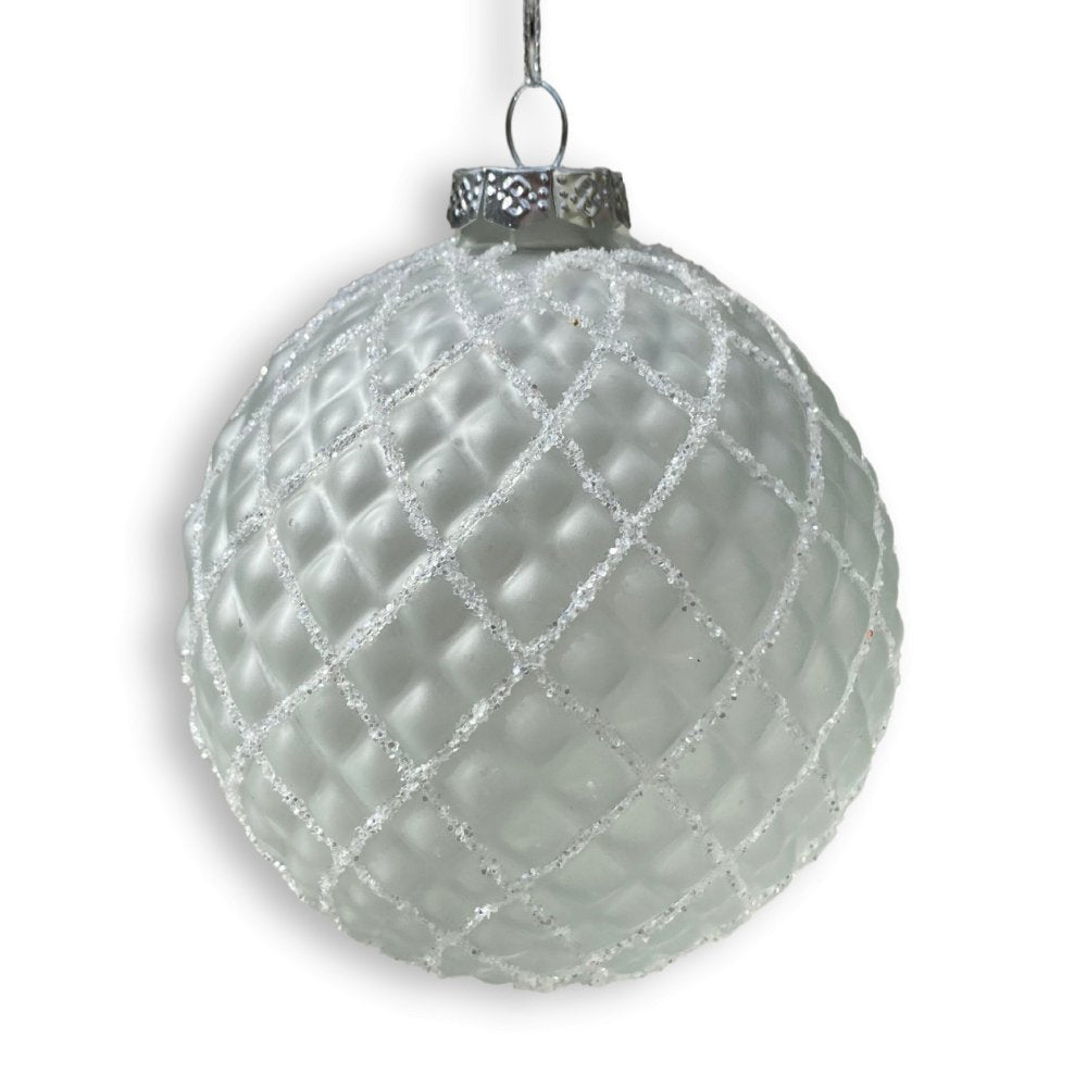 White Glass Ball Ornament - My Christmas