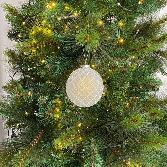 White Glass Ball Ornament - My Christmas