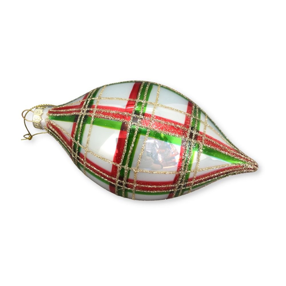 White Red/Green Tartan Bauble - My Christmas