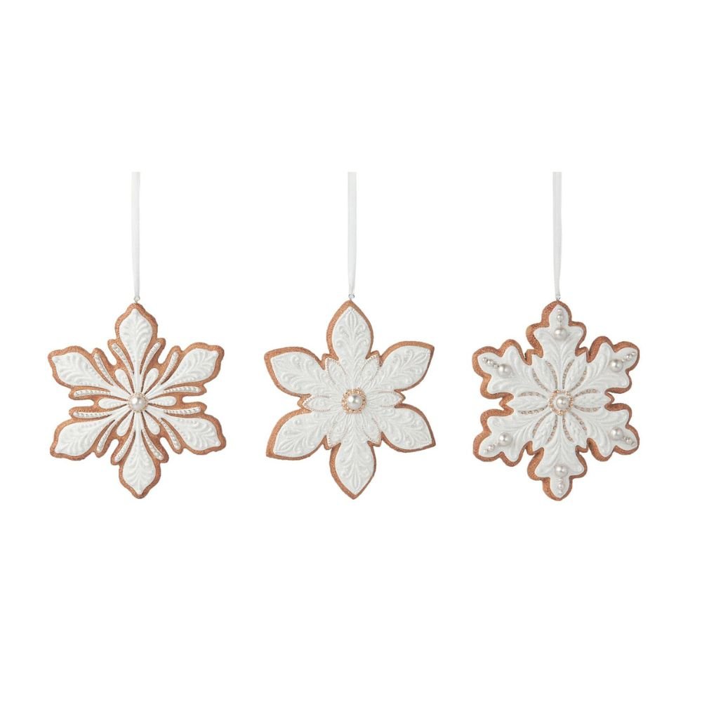 White Snowflake Ornaments, Pack of 3 - My Christmas