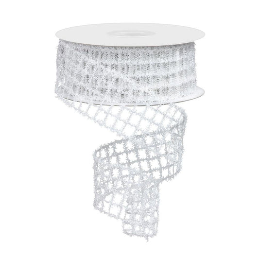 White Tinsel Mesh Ribbon - My Christmas