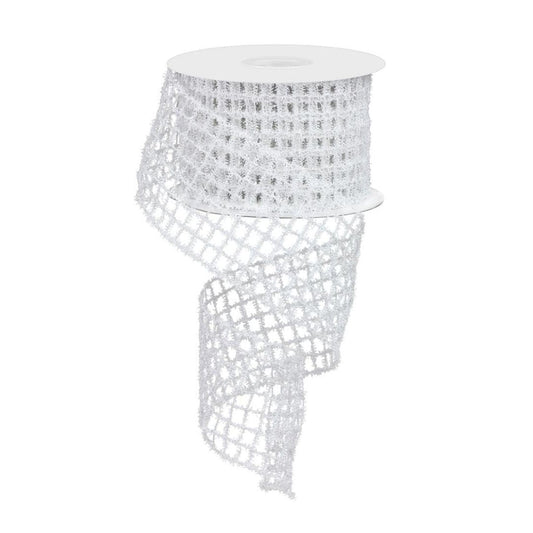 White Tinsel Mesh Ribbon - My Christmas