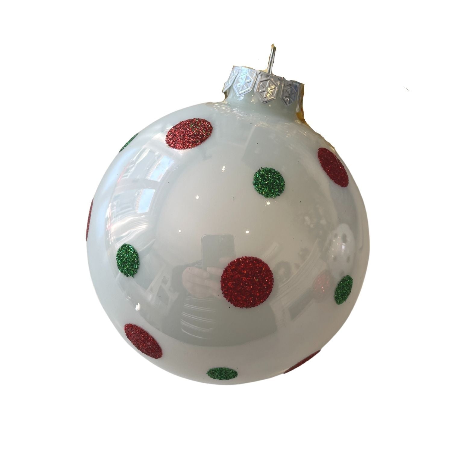 White with Green and Red Polka Dots - My Christmas