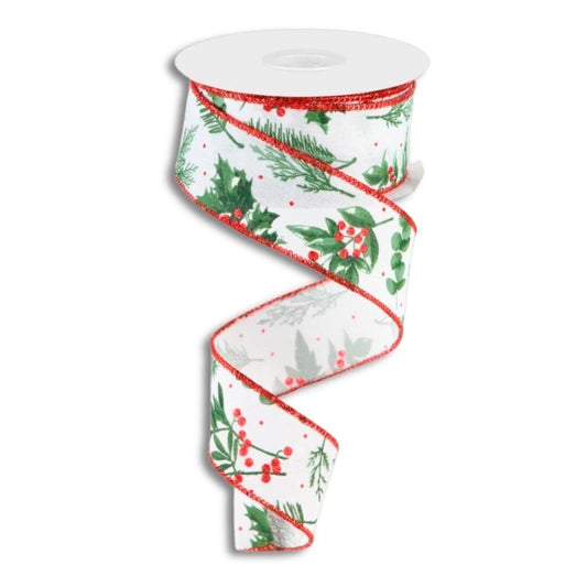 Winter Foliage Ribbon - My Christmas
